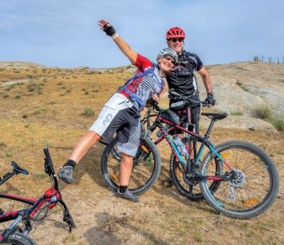 Giselle Whish Cycling on the  tour with redspokes